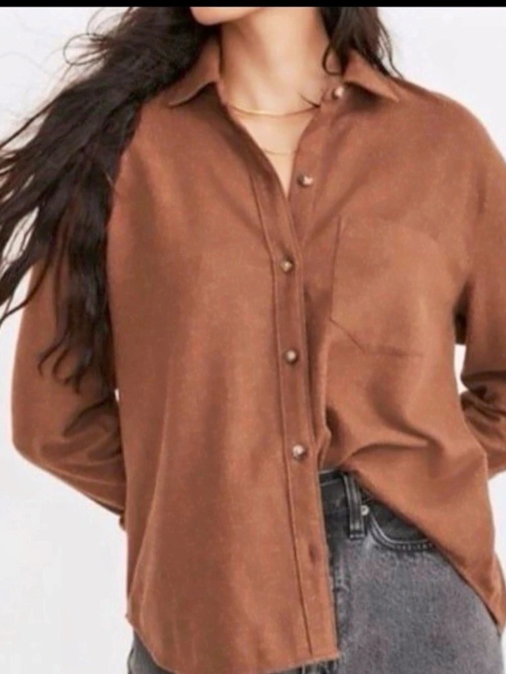 Madewell Cotton Button Down Shirt in Brown